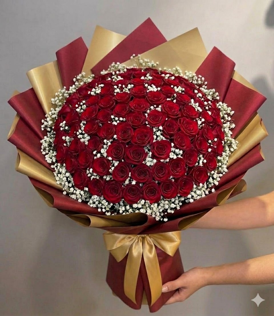 Buquê Exclusivo 100 Rosas