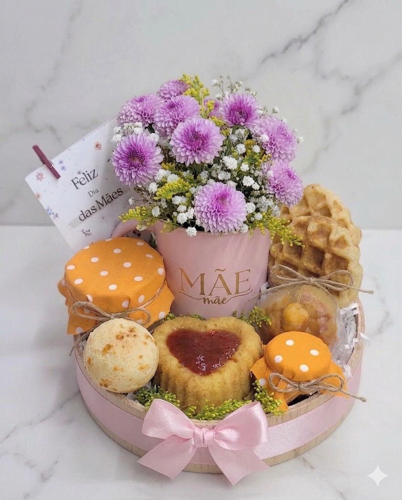 Mini Cesta de Café da Manhã — Dia das Mães